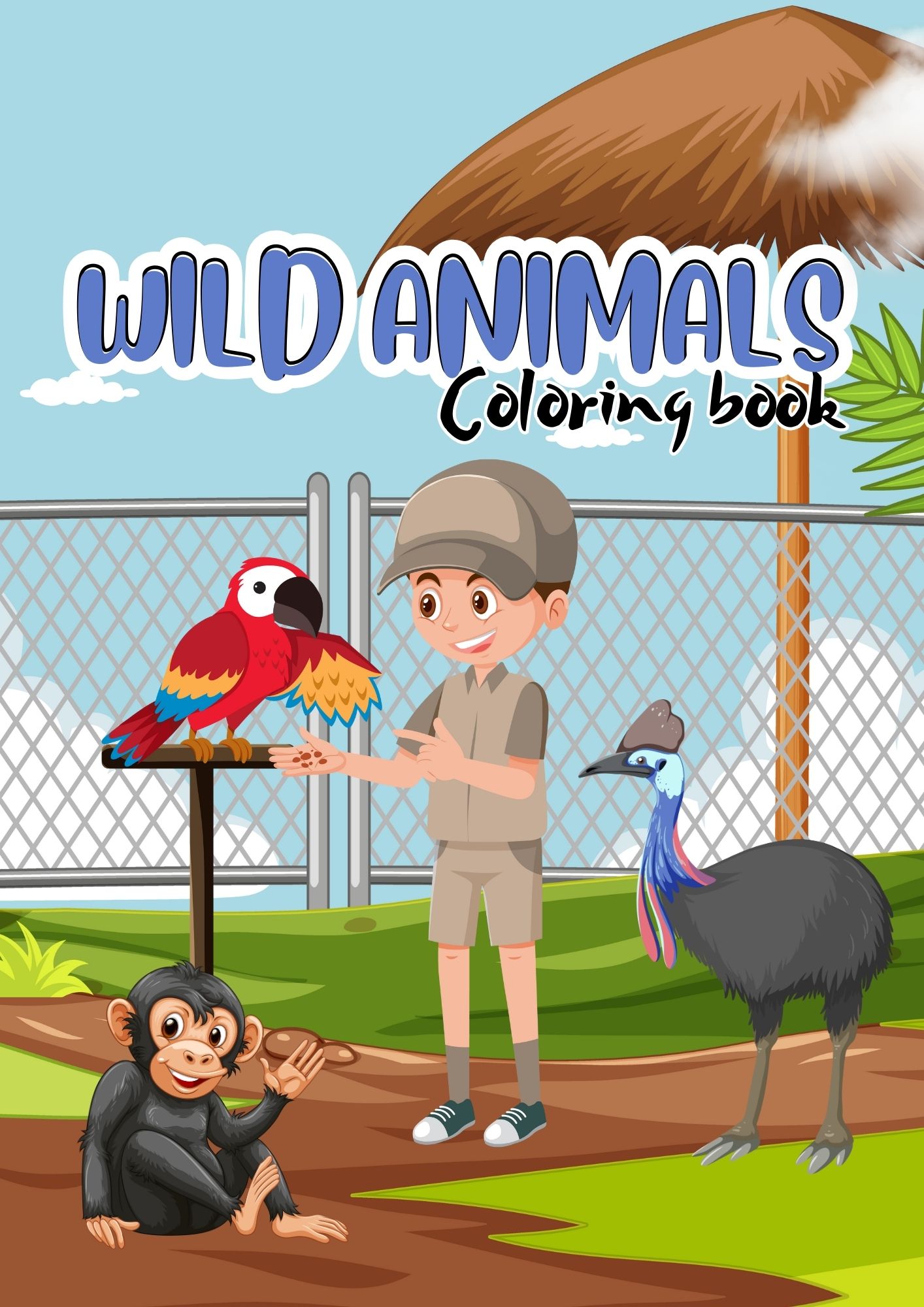 Wild animals coloring book
