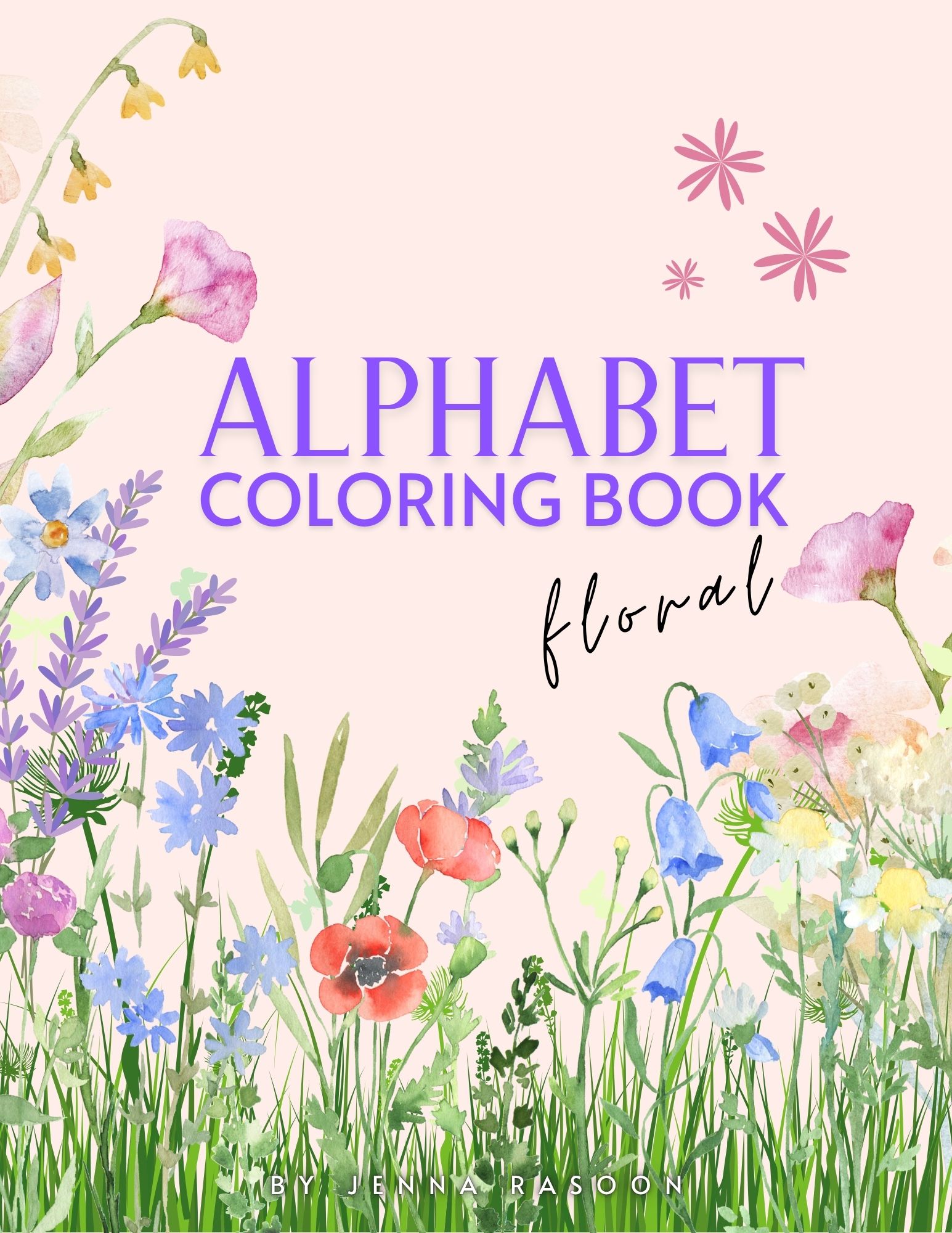 Floral Alphabet Coloring Book: Elegant Flower & Letter Designs
