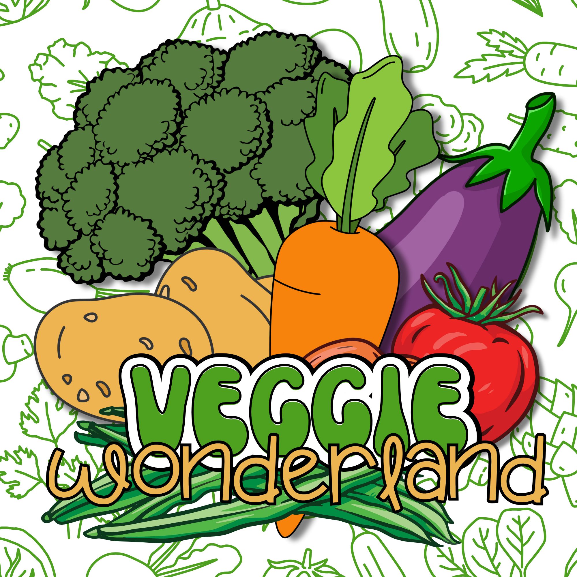 Veggie Wonderland: Vegetable Coloring Book for Kids by KidsKolor