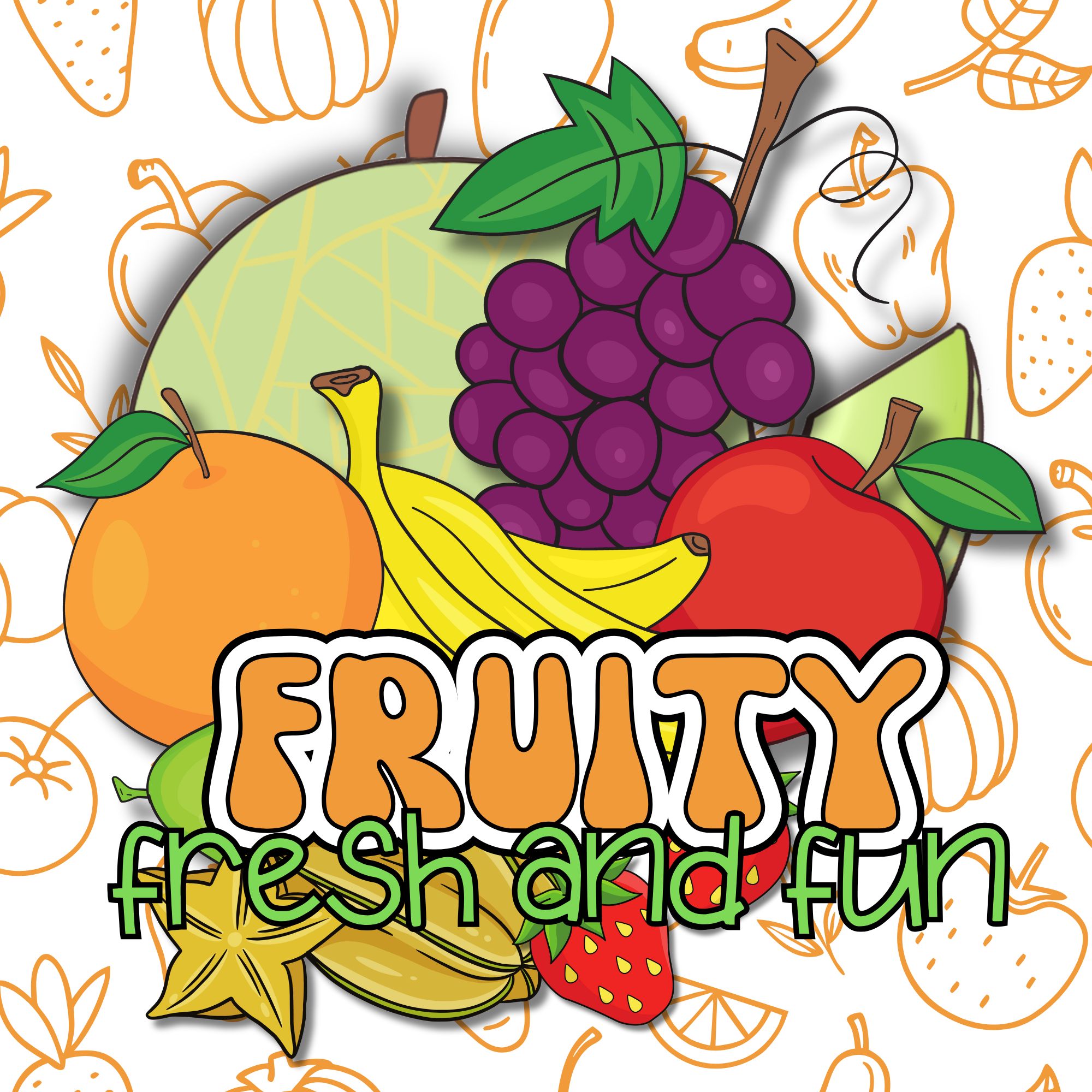 Fruity Fresh and Fun by KidsKolor features 30 cute fruit designs paired with words — perfect for kids ages 3+ and anyone who loves calm, creative coloring.