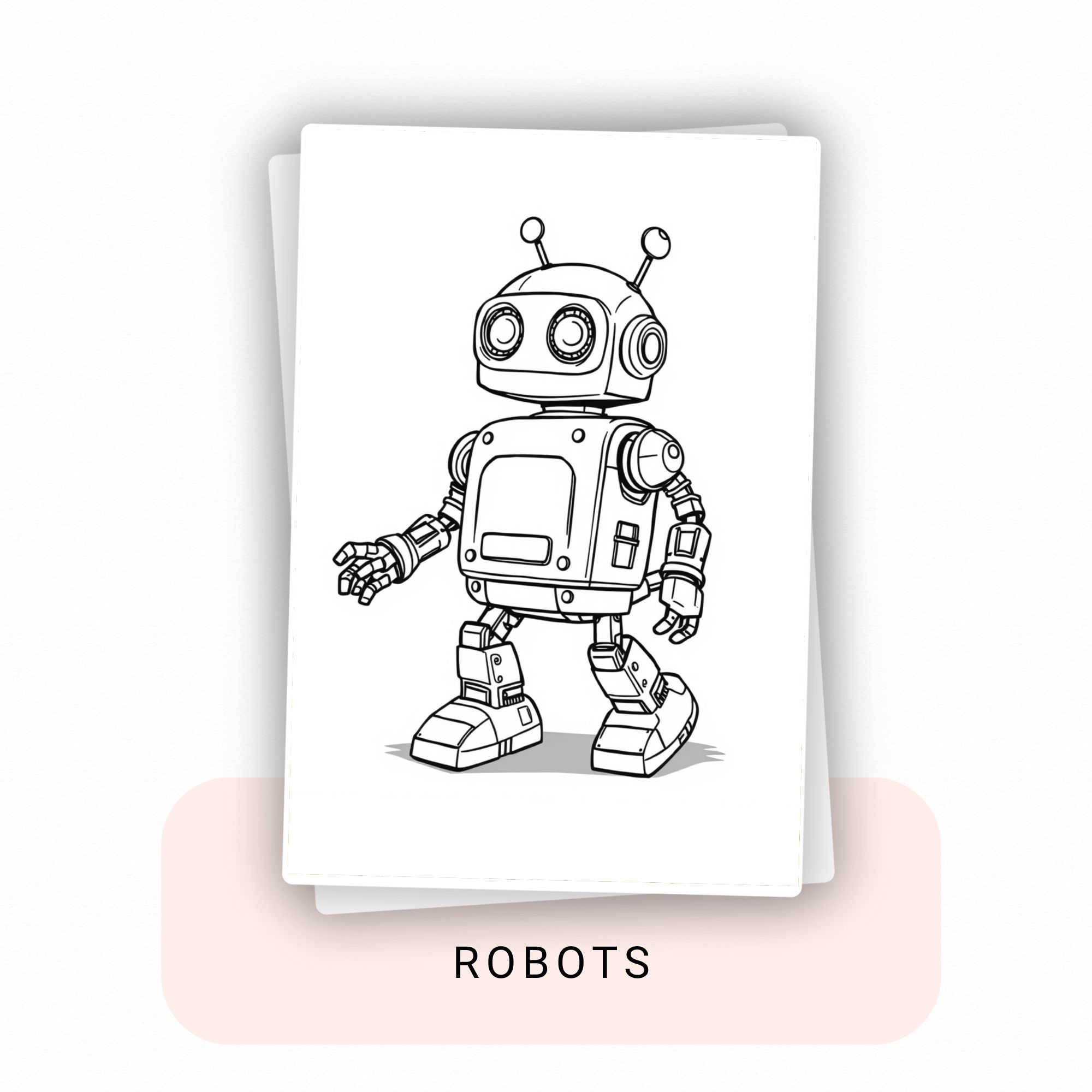 Robot themed free printable coloring pages for instant download